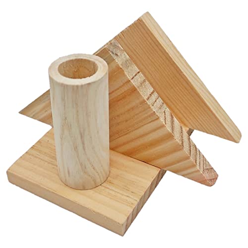 Acan Tradineur - Servilletero con palillero de Madera Natural sin Tratar, Soporte para servilletas y Palillos, diseño Tradicional, 7,2 x 12,5 x 9,2 cm