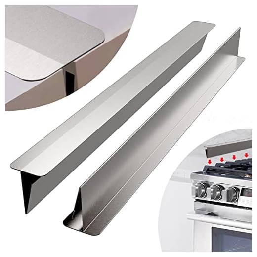 IIIOIIIA Upgrade“T” Kitchen Stove Counter Gap Cover (2 Pack) Stainless Gap Covers Between Stove and Counter with Wide & Long, Protect Stove Gap Filler Sealing Spills in Kitchen (20 Inch, Silver)