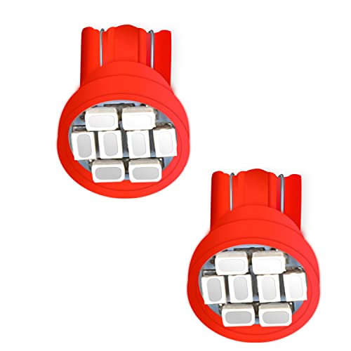 Pack 10 Bombillas LED T10 194 168 Rojas miniatura 4