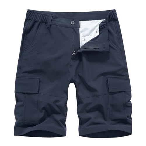 Short cargo pour homme bleu foncé en grande taille 5XL extensible