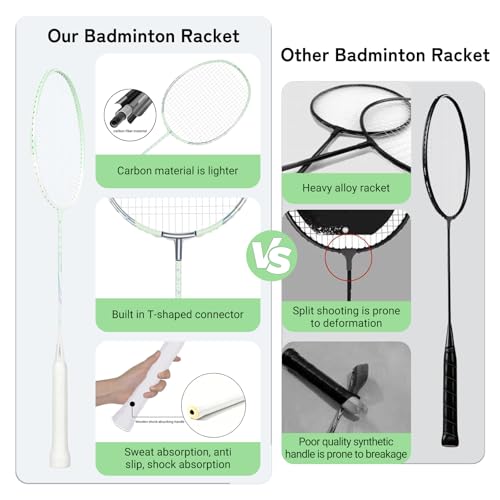Image of Badminton Racket,Badminton Rackets,Both Offensive and Defensive,Lightweight 75g All Carbon Fiber One-Piece Molded Professional Durable Single Racket,Including 1 Ball Bag