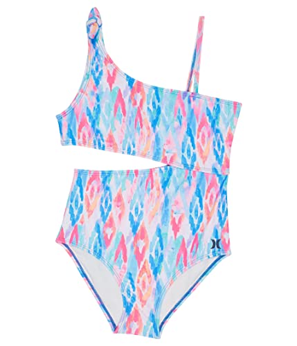 Maillot de bain asymétrique fille Hurley blanc multicolore 1 pièce enfant 10 ans