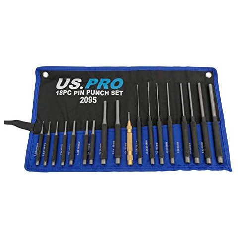 US PRO 18pc Chrome Vanadium Pin Punch Set Cover