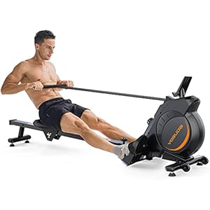 YOSUDA Magnetic Rowing Machine 350 LB Weight Capacity - Foldable Rower for Home Use with LCD Monitor, Tablet Holder and Comfortable Seat Cushion