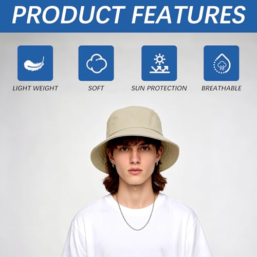 Image of Bucket Hats Bulk Solid Color DIY Blank Hat Bucket Hats for Men, Women and Adults