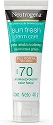 Neutrogena Sun Fresh Protetor Solar Facial Para Pele Oleosa Derm Care Pele Morena FPS 70,40g