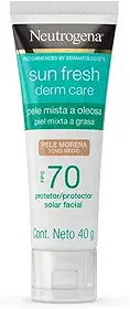 Neutrogena Sun Fresh Protetor Solar Facial Para Pele Oleosa Derm Care Pele Morena FPS 70,40g