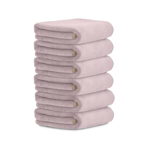 Image of HOUSSE Premium Microfiber Face Towel Shadow Grey | Makeup Remover & Exfoliating | Antimicrobial for Sensitive Skin | Eco-Friendly 450 GSM | Soft Touch Set | 30x30 cm | Pack of 6