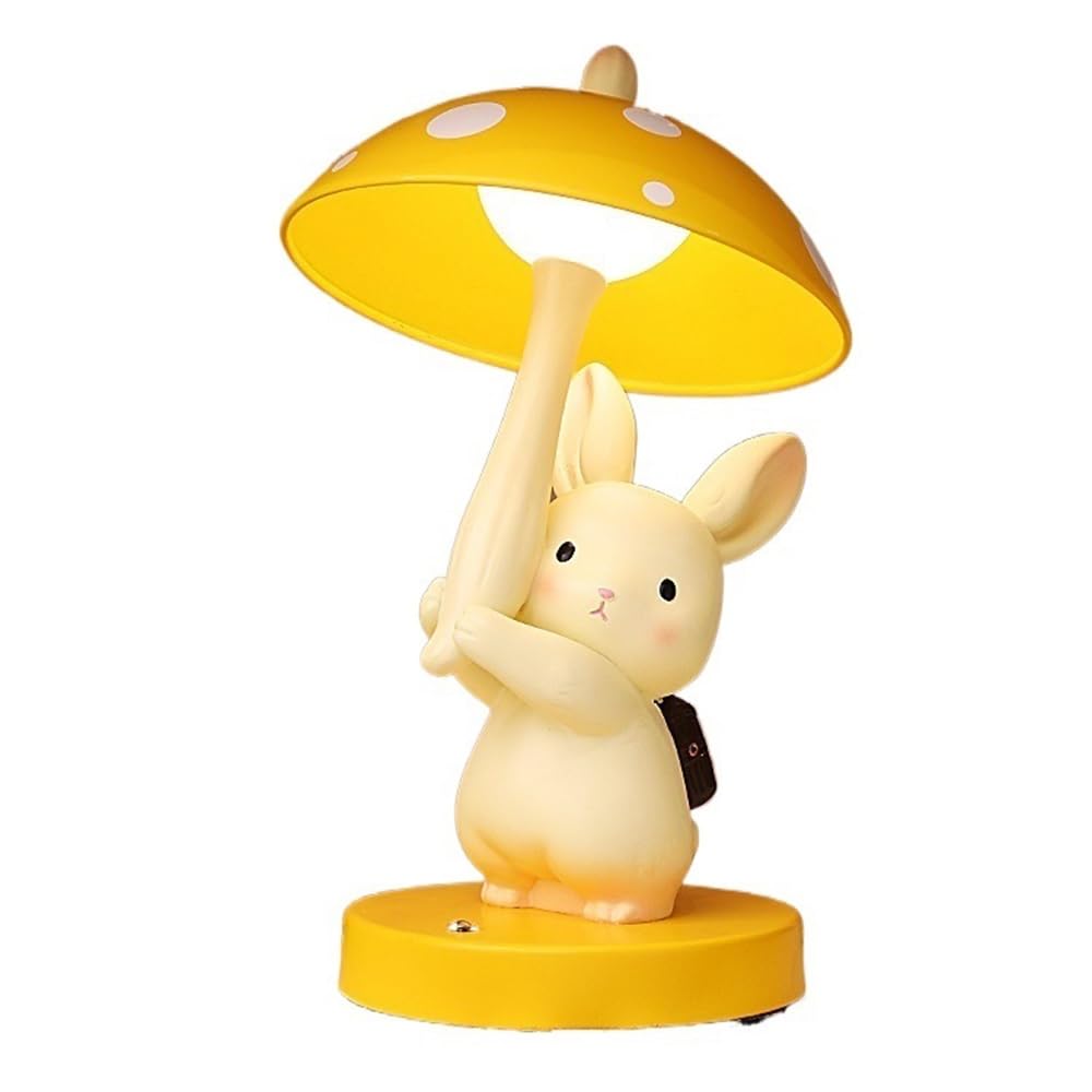 LJHFG63KUYT Bedside Lamps Cute Animal Bedside Table Lamp Bedroom Kids Room Tricolour Dimmable Rabbit Decoration Nightstand Dorm