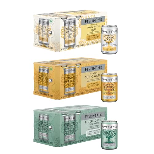 Fever Tree Tonic Water Variety Pack - Premium Quality Mixer - Refreshing Beverage for Cocktails & Mocktails. Naturally Sourced Ingredients, No Artificial Sweeteners or Colors