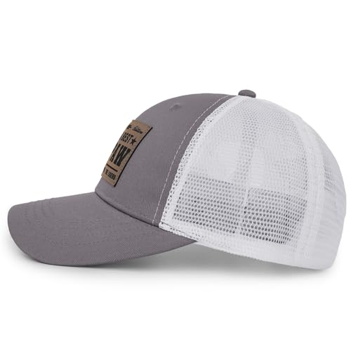 Image of Fathers Day Dad Papa Gifts from Daughter Son Wife, Unique Men's Hat for Dad Grandpa Husband, Leather Pattern Baseball Cap