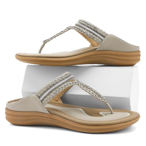 Image of UBFEN Womens Slides Walking Sandals Comfortable Platform Slip On Dressy Summer