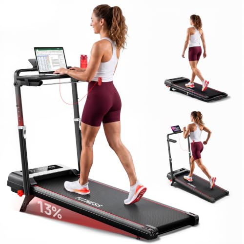 Image of RHYTHM FUN Incline Walking Pad with Handle Bar, 37.5 inch Runng Belt, 300 LBS