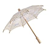 Yinhing Paraguas de Encaje para Boda para Mujer, Sombrilla para Fiesta Nupcial, Elegante Pho para Utilería, Decoración de Boda Vintage para Celebraciones Al Aire Libre Especiales (L)