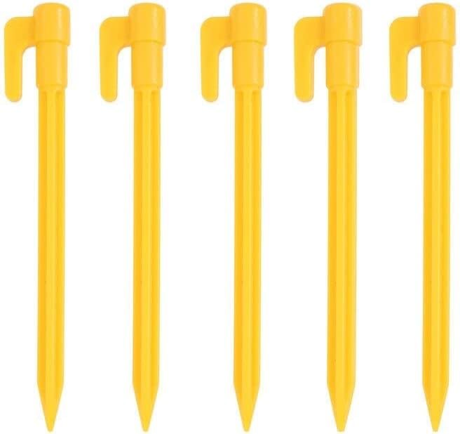 ToCi Set di 24 Pioli di plastica 30 cm | Picchetti per Tende da Campeggio per Esterni | Tende in Rosso