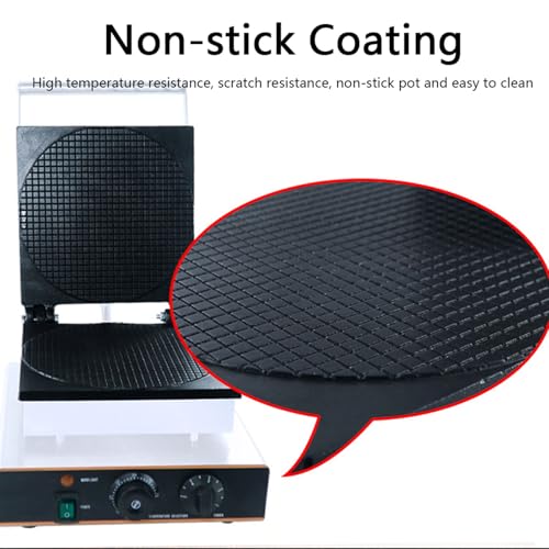 Macchina elettrica per Coni Gelato - Temperatura e Timer Regolabili, Macchina per Coni Waffle in Acciaio Inossidabile per panetterie e Snack Bar,