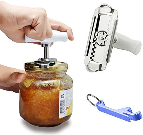Kungfu Mall Arthritis Jar Opener Stainless Steel Adjustable Can Opener Spiral Can Seal Lid Remover Twist Off Bottle Opener