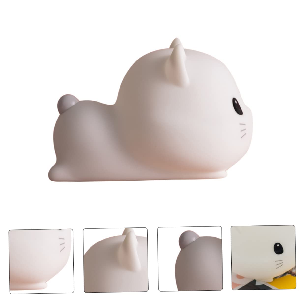 Artibetter Lampada Notturna in Silicone a Forma di Gatto USB Bianca