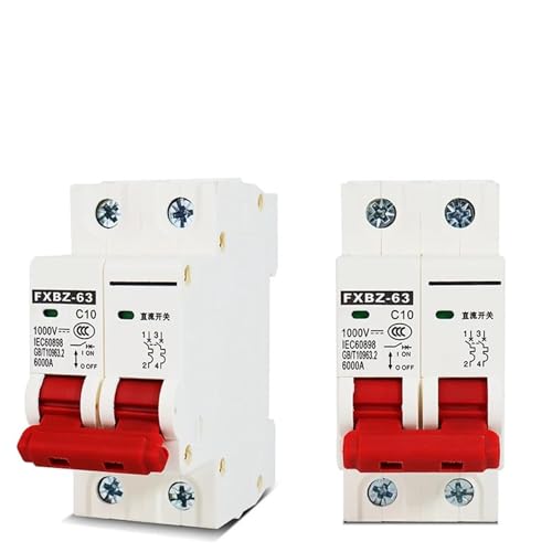 Disjoncteur solaire 2P DC 1000V 10A pour rail DIN photovoltaïque