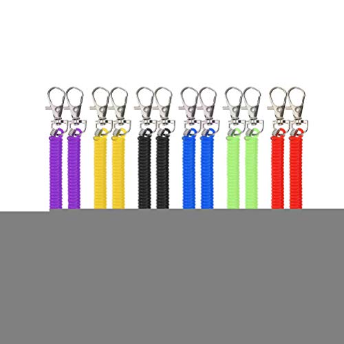 Preisvergleich Produktbild Omenluck 12 Stück Halter einziehbare Federspule Schlüsselanhänger Feder Stretchy Coil Schlüsselanhänger Schlüssel