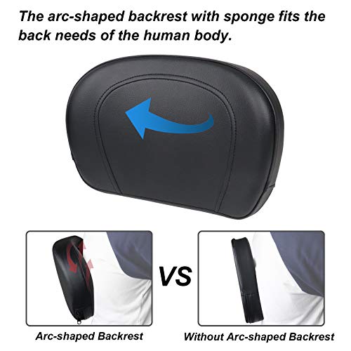 Aufer Chrome Detachable Upright Passenger Backrest Sissy Bar W/Pad 4 Point Docking Hardware Kit Compatible With For Touring Road King Street Glide Electra Glide Road Glide Flhr Flhx Flht 2014-2022 #TOP7