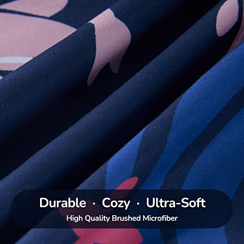 SLEEP ZONE Kids Duvet Cover Set Queen Size 3 Pieces - Super Soft & Cute Comforter Cover with 2 Pillow Shams, Easy Care Zipper Closure (Navy Dolphin, Queen) - image 4