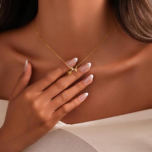 925 Sterling Silver Rose Flower Pendant Necklace for Women 14K Gold Plated CZ Rose Flower Necklace for Mother Rose Pendant Necklace Exquisite Floral Jewelry for Lover Couples Birthday Gifts2