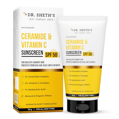 Dr. Sheth's Ceramide & Vitamin C Sunscreen In-Vivo Tested Protect...