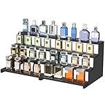 Lifewit 4 Tier Perfume Organiser, Plastic Cologne Stand, Tool-Free Assembly, Fragrance Makeup Cosmetics Display Shelf for Vanity Bedroom Bathroom Storage Organization, Black, 30 cm/12", 2 Pcs