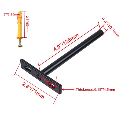 Rannb Floating Shelf Brackets 5-inch Heavy Duty Hidden Brackets Black Invisible Shelf Support for Floating Wood Shelves - 4pcs by Rannb - Used condition - Image 2