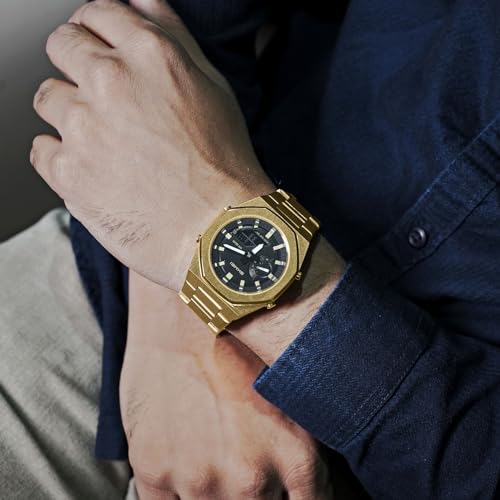 Image of SKMEI Stainless Steel Men Analog Watch Dual-Display Electronic Watch with Luminous 30M Waterproof Watch Fashion Multifunctional Sports Watch for Men- 1816