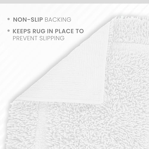 Martex 100% Cotton Ringspun Bath Rug | Super Soft | Super Absorbent | Essential Bathroom Rugs | Non-Slip Bath Mat | Quick Drying Bath Mat | White