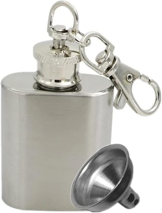 HOT BARGAINS Large Hip Flask 1oz / 30ml Stainless Steel with Funnel Pocket Whiskey Flask with Handy for Climbing Camping Bar Party for Men Women