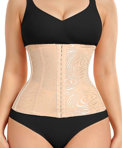 Gaine Amincissante Ventre Plat Femme Waist Tranier Corset Minceur Serre Taille Body Sculptant Ceinture Amincissant Body Gainant Sport Yoga Fitness (Beige,S)