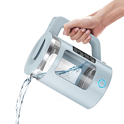 Wasserkocher,1,7 L Glaswasserkocher Schnurlos mit LED-Anzeigelampen, 3000W tragbarem Elektro-Warmwasserkessel, automatischem Abschaltschutz, Wasser Schnell Kochen (Blau) Cover