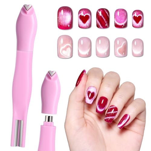 Image of Beetles Cat Eye Magnet for Nails - 3 in 1 Nail Magnet for Cat Eye Gel Nail Polish Heart /French /Stripe /Glass Bead /Side Light /Wide Light Effect Magnetic Nails Art Tools Home DIY Salon Manicure Design