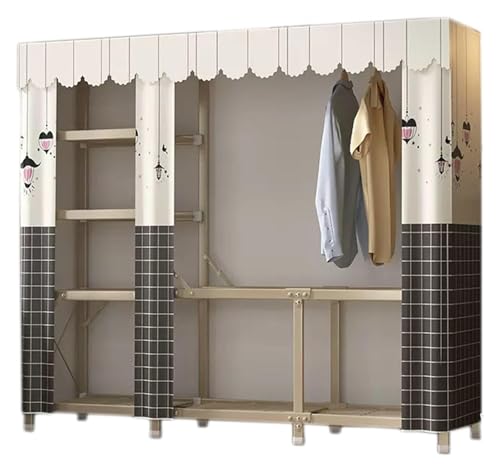 Armarios portátiles de tela con barra para ropa y gran capacidad de 163x45x170cm