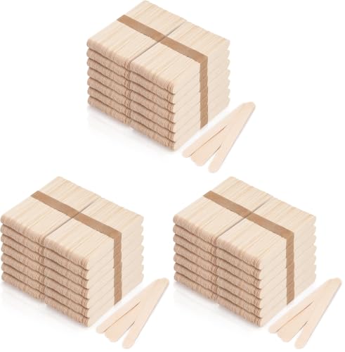 Image of 1200 Pieces Large Wooden Wax Sticks, 6-Inch Wood Waxing Sticks Wax Spatulas Applicator, Wood Craft Sticks for Body Hair Removal, Tongue Depressors, Wooden Ice Pop Sticks (Pack of 3)