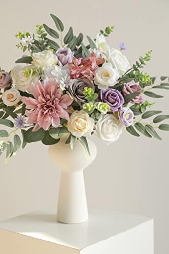 Serra Flora Artificial Flowers Combo Box Set Faux Flowers Bulk Flower Leaf with Stems Arrangements for DIY Wedding Bouquets Party Table Centerpieces Home Decorations Indoor Outdoor