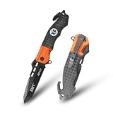 MTECH USA Pocket Folding Knife, 4.5-Inch Blade, Black Half-Serrated, Aluminum Handle with Glass...