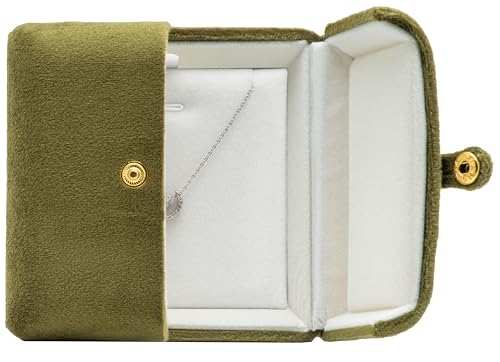 Giftop Velvet Necklace Pendant Gift Box Jewelry Display Storage Case (Olive Green)