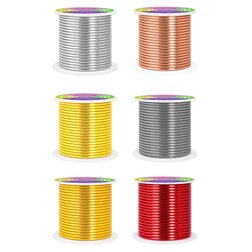 Image of Mandala Crafts 8 GA Gray Copper Red Assorted Anodized Aluminum Craft Wire | 120 FT, Colored, Flexible, Bendable for Bonsai Armature Sculpting Wire Wrapping Jewelry Making, Weather & Tarnish Resistant