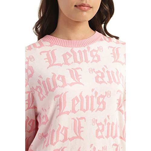 Image of Levi's Women's Cotton Blend Brand Logo Printed Crew Neck Sweater