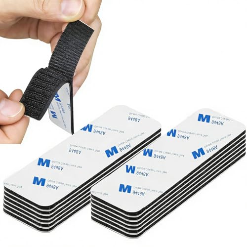 OMBRISA Klettband Selbstklebend Extra Stark 10 Stück Doppelseitiges Klettband 3x10cm Wiederverwendbar Rechteck Klettverschluss Selbstklebend für Wandbehänge Befestigung Organisation Gegenständen