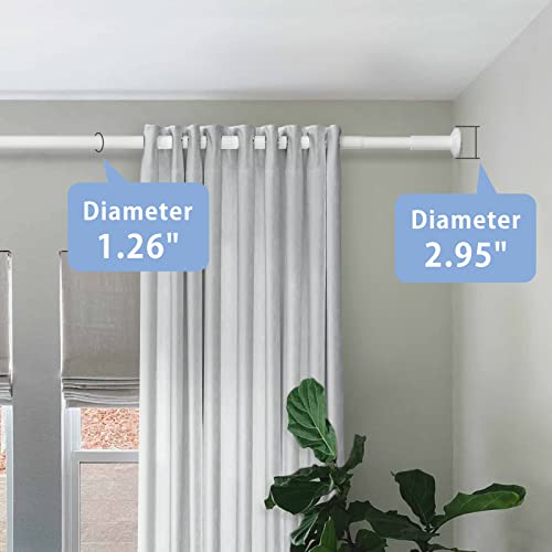 Image of Umimile Tension Curtain Rod, 51-145 inches Adjustable Spring Shower Tension Curtain Rod, Stainless Steel Closet Rod for Windows or Shower, No Drilling, No Rust, Easy to Install, White