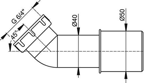 Ablaufbogen für Ablaufgarnitur Duschtasse 45 Grad 6/4
