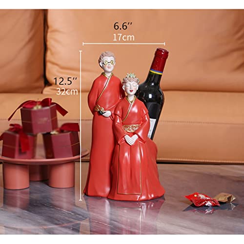 Soporte para botellas de vino de resina y madera 17x18x32cm miniatura 2