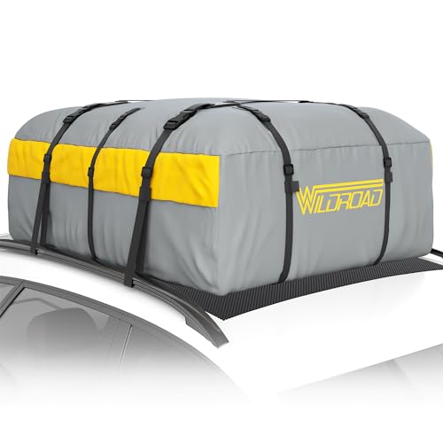 Car Roof Bag Rooftop Cargo Carrier, 21 Cubic Feet Waterproof Roof Luggage Cargo Carrier Bag with...