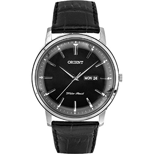 Preisvergleich Produktbild Orient Herren-Armbanduhr 43mm Armband Leder Schwarz Batterie Analog FUG1R002B6