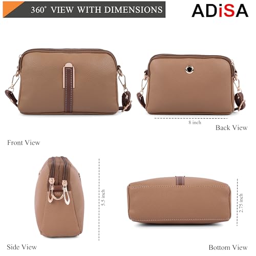Image of ADISA Women's Crossbody Sling Bag - Stylish Cross Body Handbag for Girls & Women - Adjustable Strap Shoulder Bag (SL5141)